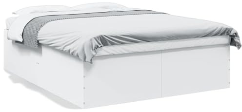 Emmtore Estructura de Cama Madera de ingeniería Blanca 160x200 cm, Cama de palets