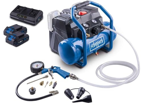 Scheppach Compresseur C-ACT160/6-X - 2 bat. 2Ah + chargeur double inclus