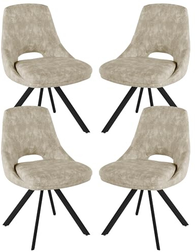 JIEXI Esszimmerstuhl 2er Set – Exklusive Esszimmerstühle für Wohnzimmerstühle Küchenstühle, Gepolstert, Modern Robust Hochwertige Stühle, Ergonomischer Esszimmerstuhl (Helles Kaffeebraun 4 Stühle)