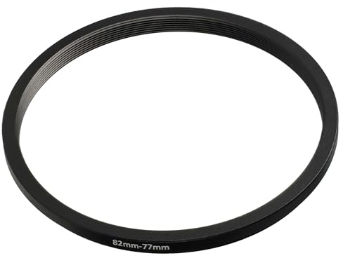 vhbw Anillo Adaptador Step Down de 82 mm a 77 mm para Objetivo de la cámara - Adaptador de Filtro, Metal, Negro