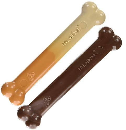 Nylabone Original Bone Power Chew Toy for Dogs, Durable Dog Toys for Aggressive Chewers, Flavor Frenzy Funnel Cake & Shish Kabob Flavor, Large - Up to 50 lbs, 2 Pack