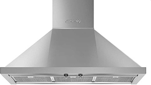 Hotte decorative murale Smeg KPF9X - Hotte aspirante Pyramide - largeur 90 cm - Débit d'air maximum (en m3/h) : 797 - Niveau sonore Décibel mini. / maxi. (en dBA) : 50 / 72
