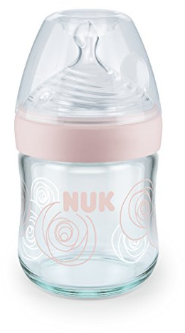 NUK 10211022 Nature Sense Glasflasche 120 ml, rosa
