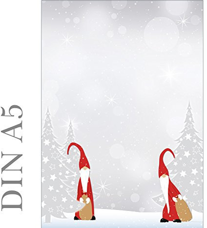 Briefpapier Motivpapier Weihnachten Wichtel 50 Blatt DIN A5 90 g/m² ACHTUNG DIN A5 51072-A5