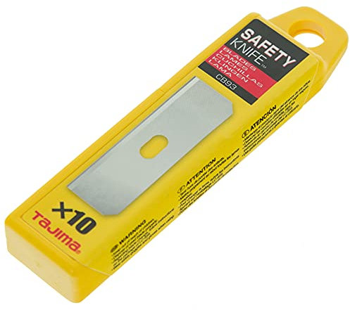Tajima 96850 CB93H Safety Blades with Two-Sided Edge for use with LC959 Safety Knife 18MM X 56MM Blade 10 Pieces