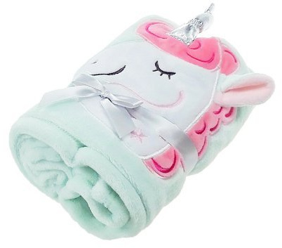 EinhornLiebe Kuscheldecke mit Einhorn | Babydecke Kinder Schmusedecke 130x81cm Fleecedecke (Mint-grün)