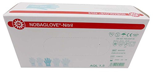 Noba NOBAGLOVE®-Nitril Handschuhe Einmalhandschuhe Einweghandschuhe Nitrilhandschuhe, blau, M, 100St