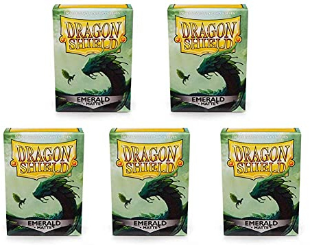 5 Packs Dragon Shield Matte Emerald Standard Size 100 ct Card Sleeves Value Bundle!