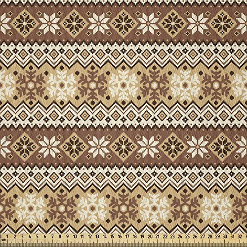 ABAKUHAUS nordisch Microfaser Stoff als Meterware, Skandinavische Vintage Kunst, Deko Basteln Polsterstoff Textilien, 2M (230x200cm), Blasser Karamell Sandbraun Beige
