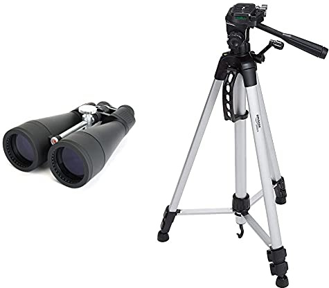 Celestron 71018 SkyMaster Jumelles 20 x 80 & Amazon Basics Trépied ultraléger 152 cm avec Sac Inclus