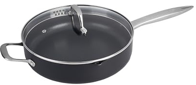 zyliss E980179 Ultimate Pro Padella Sauté Con Labbro Versato, 28cm, Alluminio, Nero, Rivestimento Antiaderente, Adatto a tutti i piani cottura, Lavastoviglie antiaderente