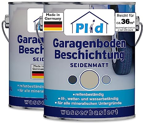 Plid® garage golvbeläggning betongfärg utomhus och inomhus frostsäker [5 l kiselgrå] – vatten och väderbeständig golvbeläggning
