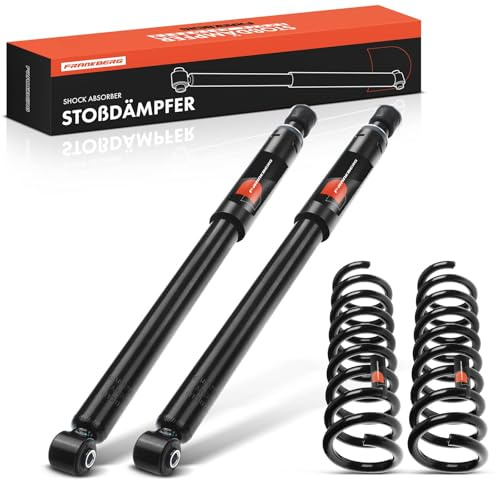Frankberg 2x Stoßdämpfer + 2x Fahrwerksfeder Hinten Links Rechts 553306 | 557mm, Gasdruck; Kompatibel mit C-Klasse W203