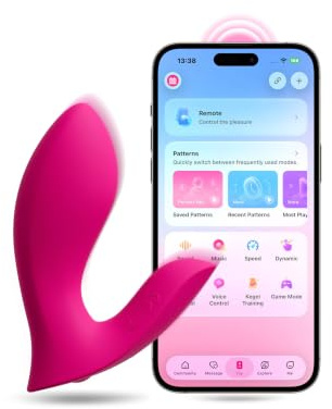 LOVENSE Flexer Vibrator mit App, Tragbar Vibratoren mit klitorisstimulation | Clitorale Stimulator und G Punkt Vibration für Frauen Hin-und-Her-Bewegungen, IPX7 Silikon Sex Spielzeug mit Fernsteuerung