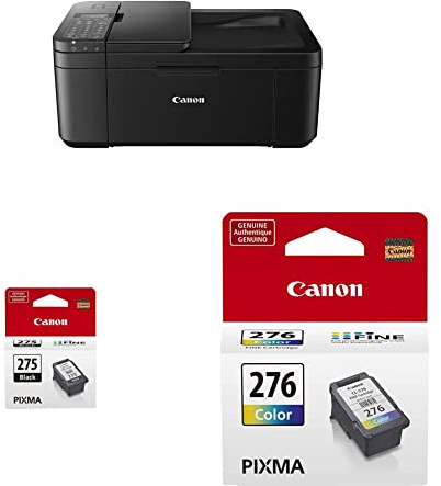 Canon PIXMA TR4720 All-in-One Wireless Printer Home use, with Auto Document Feeder, Mobile Printing and Built-in Fax, Black PG-275 Black Ink Tank, CL-276 Color Ink Cartridge