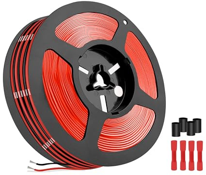 THUN-CT 16 AWG 1.3mm² Silicone Wire Black/Red, 2 x 9.8 ft | Flexible stranded tinned copper silicone wire for RC batteries, vehicles, electronics and low-voltage DIY wiring