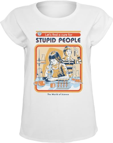 Steven Rhodes A Cure for Stupid People Frauen T-Shirt weiß