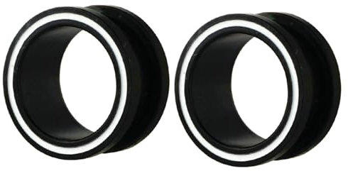 Stfery Plugs 16mm, 2 Stück Flesh Tunnel Titan Schwarz Einfach Reifen Ohrringe Herren Tunnel