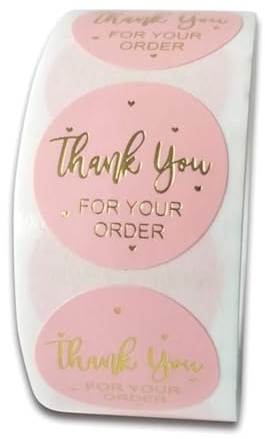 500 st Thank You for Your Order klistermärken med folie runda tätningsetiketter handmae klistermärken