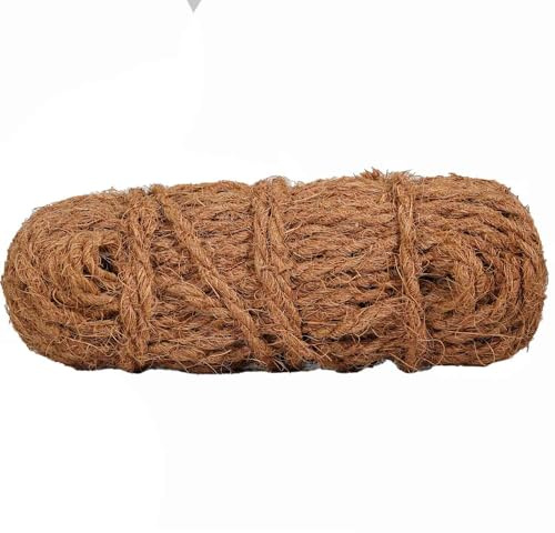 25 m Dickes Robustes Kokosseil Seil - Ø 3-5mm - 100% Naturfaser (Kokosfaser) unbehandeltes nachhaltiges Kokosgarn für das Anbinden von Bäumen, Obstbäumen