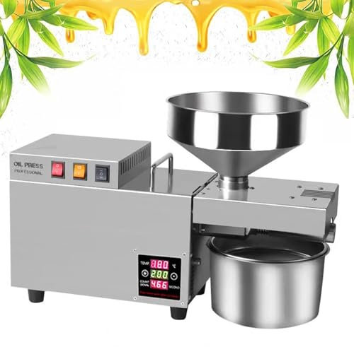 Presse À Huile Électrique Automatique Commerciale 1200 W, Extracteur D'huile De Graines De Presse À Froid Et À Chaud Intelligent En Acier Inoxydable, 8-13 Kg/h, Facile À Nettoyer, Pour Cacahuètes