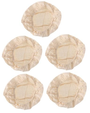 Cabilock Fundas Para Cesta De Pan Antiadherente 25x15x8 Cm, Tela Lavable y Reutilizable, Tapas Para Cuencos De Masa Madre, Accesorios Para Fermentación De Pan Cocina, Pack 5 Piezas