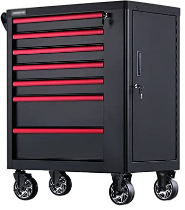 Tool box storage boxTool Box Tool Chest/Tool Cabinet, Toolbox Storage System Side Tool Storage Cabinet Heavy Duty Cart Steel Rolling Tool Box with 7 Lockable Drawers Tool Box Organizer