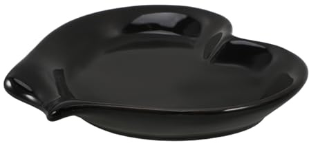 FELTECHELECTR Spoon Rest for Stove Top Small Scoop Rest Reusable Countertop Spoon Holder Kitchen Accessories Black Ceramic