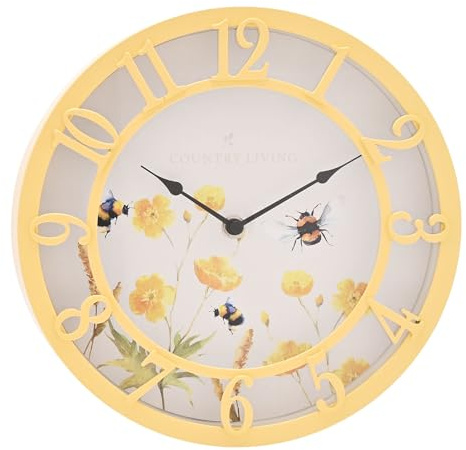Widdop and Co Country Living Outdoor Clock 25cms - Yellow Floral