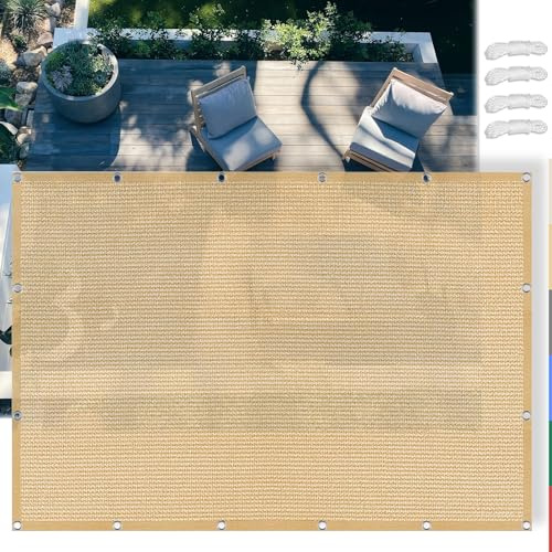 SSFMSF Tende da Sole Rete Ombreggiante 2.5x3m, Rettangolo Telo Ombra con Protezione UV 90%, Tessuto HDPE Resistente al Vento e Traspirante, per Giardino, Terrazza, Balcone - Giallo
