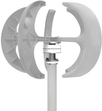 HYZHANHONG 48v, Generatore di turbina eolica, 12V 24V 600W 5 Pale Verticale dell'asse del generatore Eolico, turbina eolica Regolabile della velocità per la casa, Marino, Bianco