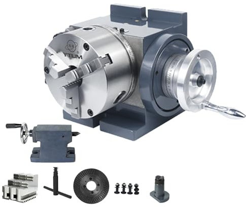 YOPNDFR 6'' Rotary Table for Milling Machines, Horizontal Vertical Model,Precision Milling Rotary Table with 6''/160 mm 3-Jaw Chuck, for Milling Engineering Indexing Tools