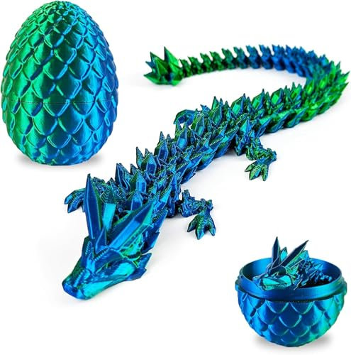 Guopai Beweglicher 3D Gedruckter Drache im Ei – Drachenei mit Drache für Kinder & Erwachsene – Fantasievolle Drachen Figur für Dekoration & Geschenk – Ostern, Weihnachten, Schreibtisch