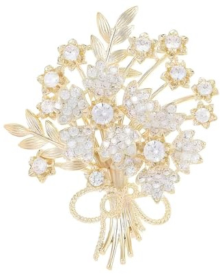 Vbvbip Elegante Naturbroschen-Kollektion für Damen - 6 Stile, darunter Blumen-, Baum- und geometrische Designs mit Edelsteinen, zum Valentinstag, zur Hochzeit oder zum täglichen Modeaccessoire