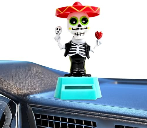 Figurines dansantes | Ornement avec Tête Oscillante - AppendiSole Squelette pour Maison, Voiture et Intérieur