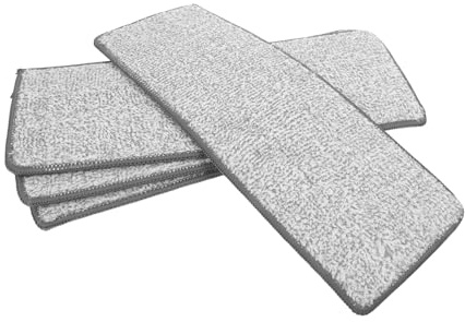 Veemoon 4pièces Lingettes Plates Microfibre pour Balai à Franges Lavables et Réutilisables Compatibles avec Balais Humides et Secs pour Nettoyage Sols