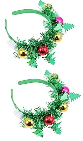 OATIPHO 2piezas Diadema de Bolas Navideñas de Tocado Árbol de Navidad Accesorios para Fotos Decoración Cabeza del Árbol de Bolas Adornos Cabeza