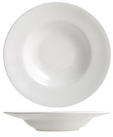 loeusjfnr Pasta Plates, Earthenware Dessert Plates Tableware Italian Western Food Pasta Straw Hat Plate Soup Deep Pure White Ceramic Restaurant Home Simple Style Dish Large Dinner Plates(10 in)