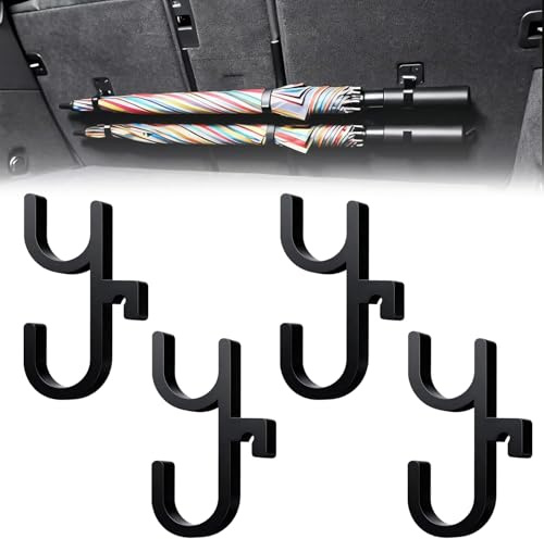 Car Umbrella Hook, 4PCS Car Trunk Umbrella Holder Clip Hook, Car Holder | Umbrella Holder, Multifunctional Universal Cars Seat Organizer Hooks, Car Hooks, Space-Saving Easy Instal, Suit for Any Cars