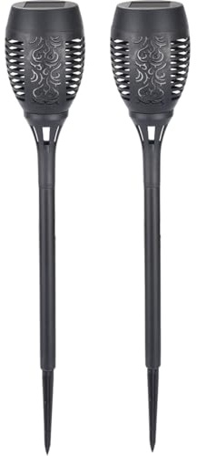 Casativo 2er-Set LED-Solar-Gartenfackeln mit Flammen-Effekt (H 78cm): Akku, realistisch & wetterfest - Fur romantisches Ambiente im Garten & Balkon