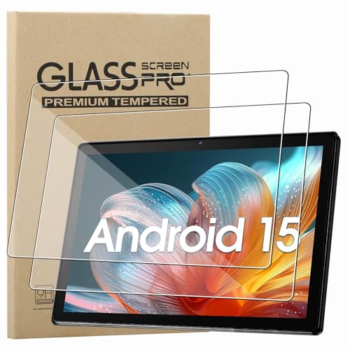 KZIOACSH 2 Pack Screen Protector for DigiLand 10.1 inch Android 15 Tablet/DigiLand DL-1036, Ultra Clear 9H Hardness Touch Sensitive Anti-Scratch Anti-Fingerprint Protective Tempered Glass