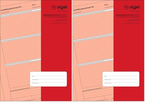 SIGEL AW484 Ausbildungsnachweisheft/Berichtsheft für wöchentliche oder monatliche Eintragungen, A4, 28 Blatt, immer 1 Woche bzw. 1 Monat im Überblick auf 1 Seite, ausreichend für 1 oder 3 Jahre