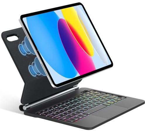 SENGBIRCH Funda teclado para iPad 10 Generación 10.9 2022 /iPad 11a Generación A16 11 2025, Trackpad Muti-Touch, Italiano QWERTY, Soporte Magnético Magic Bluetooth Teclado, Negro