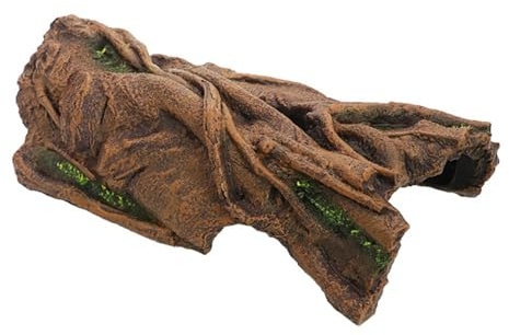 Simulerad trädrot bark gömställe för reptiler geckoödlor ormar akvarium terrarium dekorativ prydnad