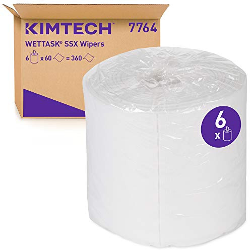 Kimtech Wettask SXX Paños 7764, 6 paquetes de recargas x 60 hojas blancas