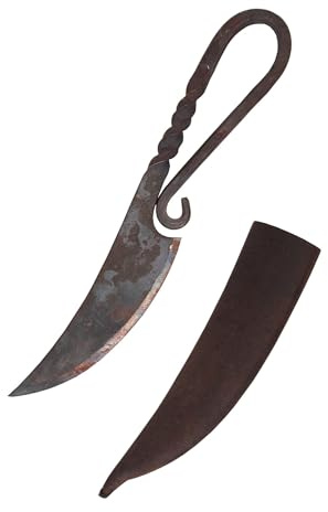 Einfaches Frühmittelalterliches Gebrauchsmesser mit Lederscheide Messer LARP Ritter Wikinger Mittelalter Verkauf ab 18 Jahren