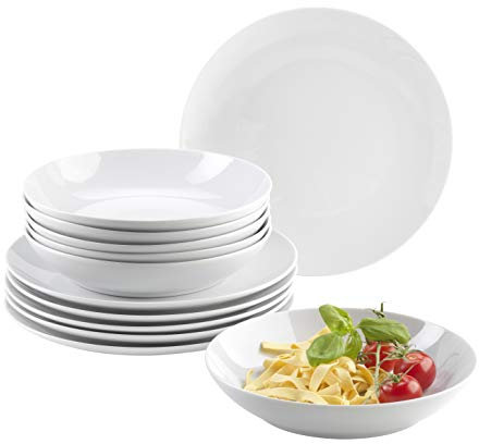 Domestic by Mäser, Serie Barca, Servizio da Tavola da 12 Pezzi, per 6 Persone