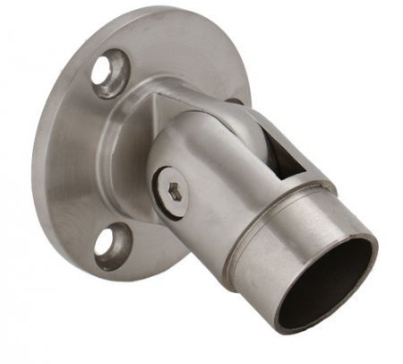 Edelstahl Wandanschluss mit Gelenk für Rohr 42,4 mm, geschliffen, V2A (S014590)