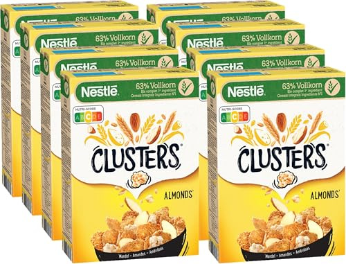 Nestlé Clusters Mandel, Cerealien für ein leckeres Frühstück mit knackigen Mandelblättchen, (8x325g)