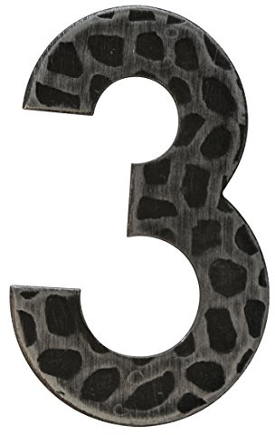 Alpertec 55209363K1 Numero civico n°3, in Ferro, Altezza: 120 mm, Larghezza: 55 mm, Viti e tasselli Inclusi, Taglia unica